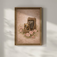 Câmera Antiga com Rosas