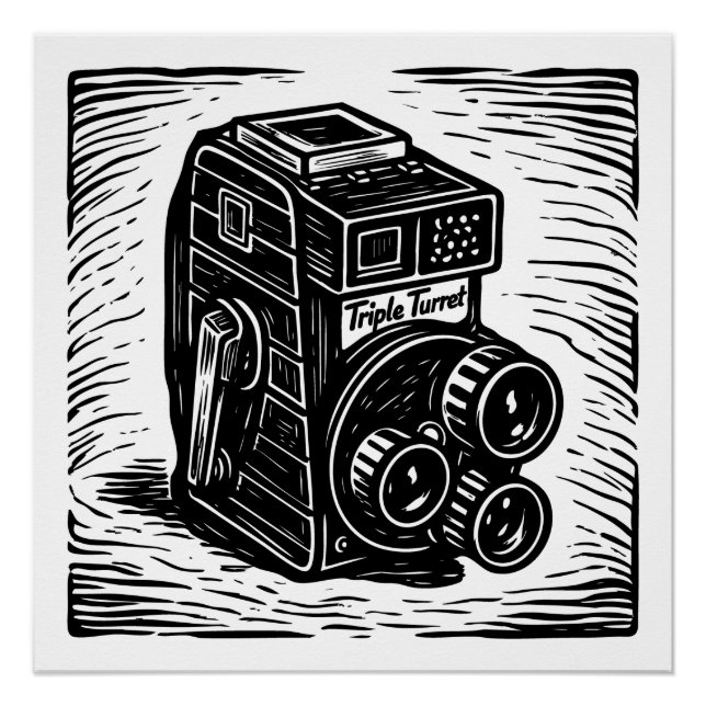 Pôster câmera de cinema vintage (Frente)