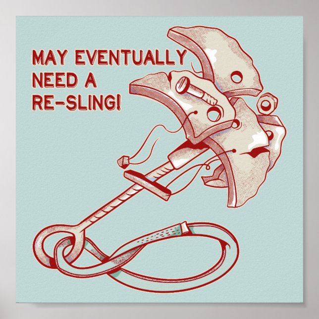 Poster Câmera de escalada de Rock Antigo engraçada (Frente)