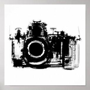 PÔSTER CÂMERA DE VISÃO X-RAY - PRETO E BRANCO