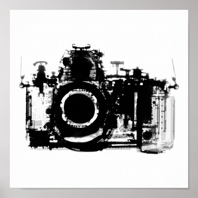 PÔSTER CÂMERA DE VISÃO X-RAY - PRETO E BRANCO (Frente)