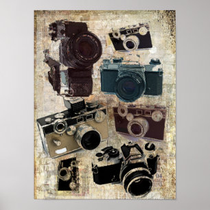 Pôster Câmera do vintage da fotografia do fotógrafo do
