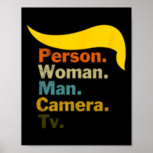 Poster Camera Homem-Mulher Tv Teste Cognitivo Shirt Trump