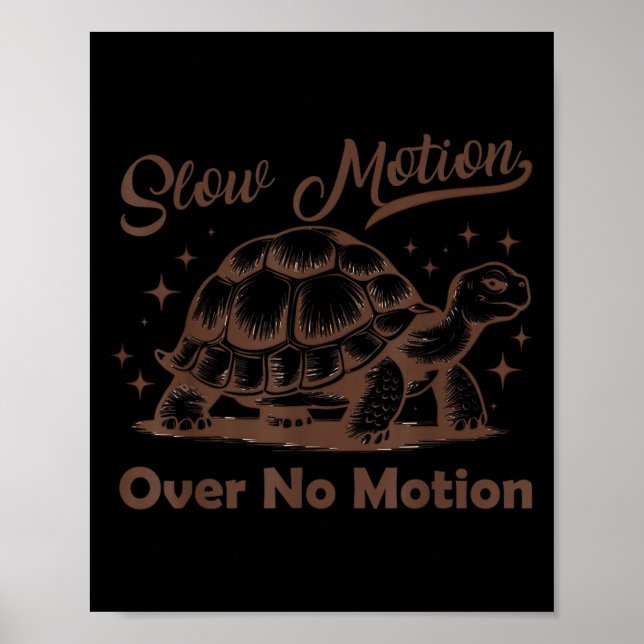 Poster Câmera Lenta Sobre Tartaruga Sem Movimento Meme Ho (Frente)