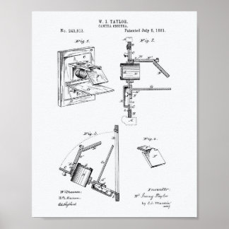 Pôster Camera Obscura 1881 Patent Art - White Paper