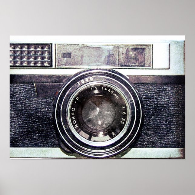 Pôster Câmera preta antiga (Frente)