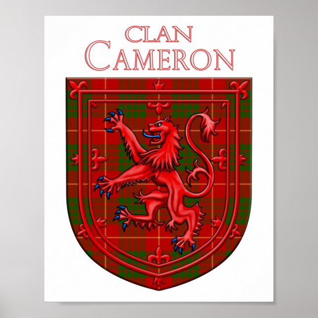 Poster Cameron Tartan Scottish Xadrez Lion Rampant (Frente)