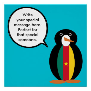 Pôster Cameroon Ms Penguin Personalizada Conversando
