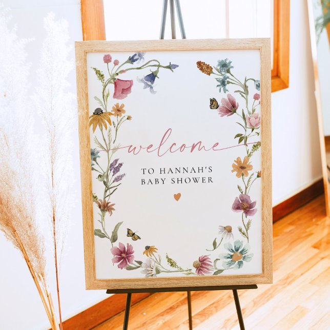 Poster CAMILLA Boho Wildflower Girl Chá de fraldas bem-vi (Criador carregado)