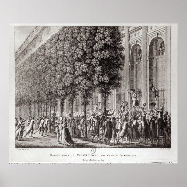 Pôster Camille Desmoulins falando no Palais (Frente)