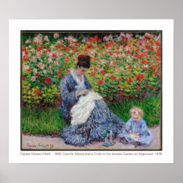 Poster Camille Monet e uma Criança 1875 Belas Artes