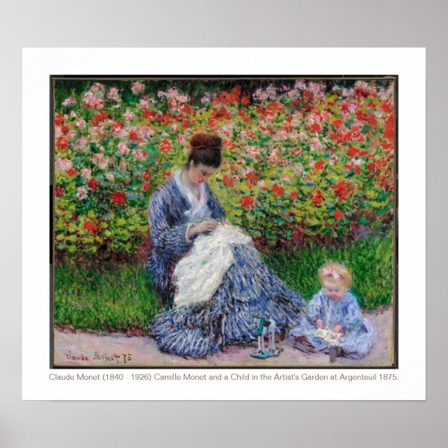 Poster Camille Monet e uma Criança 1875 Belas Artes (Frente)