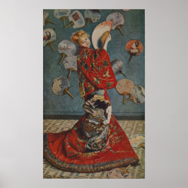 Poster Camille Monet em fantasia japonesa por Claude Mone