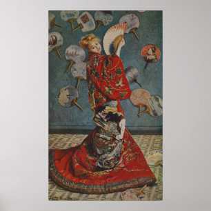 Poster Camille Monet em fantasia japonesa por Claude Mone