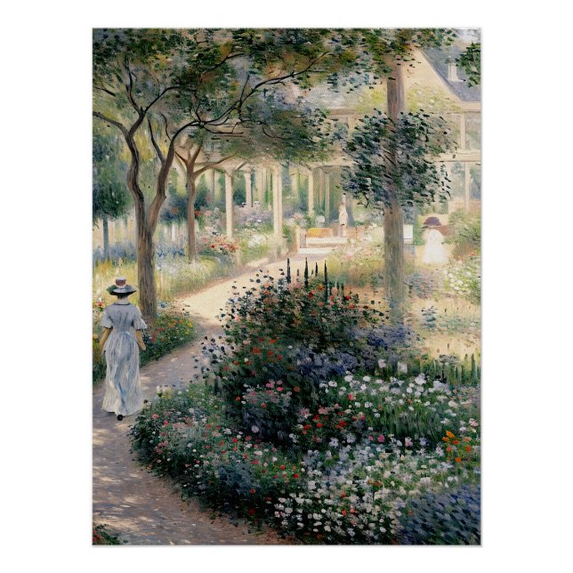Pôster Camille Monet no Jardim da Argentina (Frente)