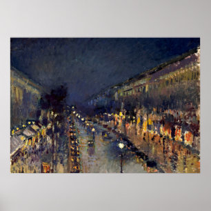 Poster Camille Pissarro Boulevard Montmartre à noite