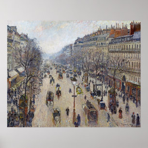 Poster Camille Pissarro - Boulevard Montmartre, manhã