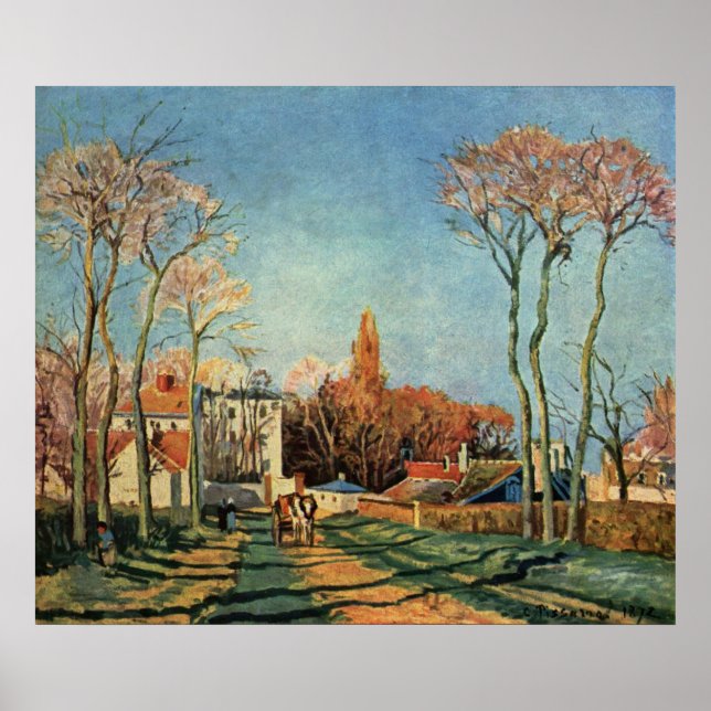 Poster Camille Pissarro Entrada à Aldeia Voisins 1872 (Frente)
