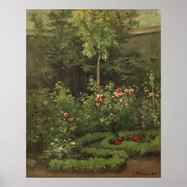 Poster Camille Pissarro | Jardim Rosa (Frente)