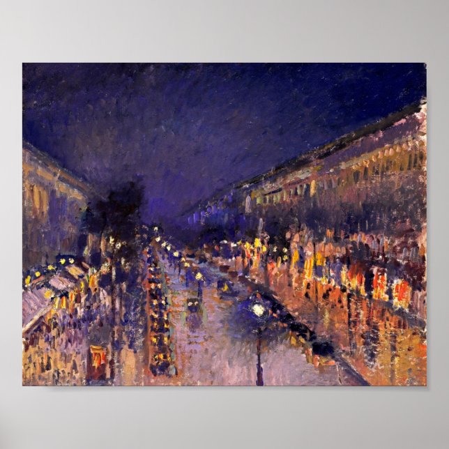 Poster Camille Pissarro O Boulevard Montmartre À Noite (Frente)
