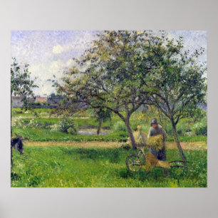 Pôster Camille Pissarro o carrinho de mão, pomar, c.18
