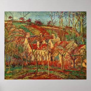 Pôster Camille Pissarro - o vermelho telha a casa das