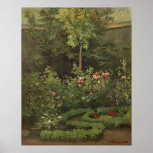 Poster Camille Pissarro um jardim de rosas