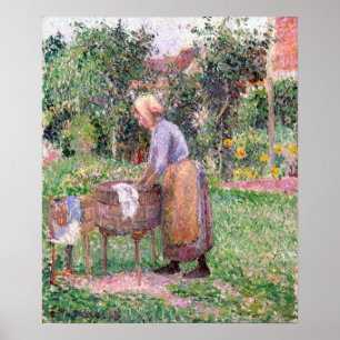 Poster Camille Pissarro Uma Mulher-Marinha em Éragny