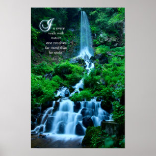 Poster Caminhada com natureza bonita do verde da