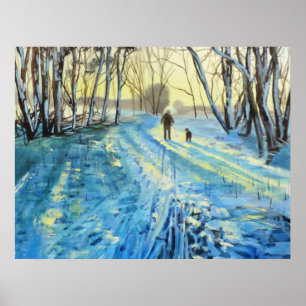 Poster Caminhada da floresta do inverno "os dois de nós 