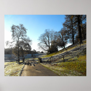 Poster Caminhada de campo em uma paisagem gelada
