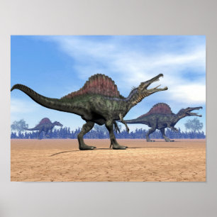 Pôster Caminhada dos dinossauros de Spinosaurus - 3D