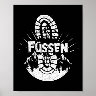 Poster Caminhada Em Füssen Alemanha Férias Mochileiro 