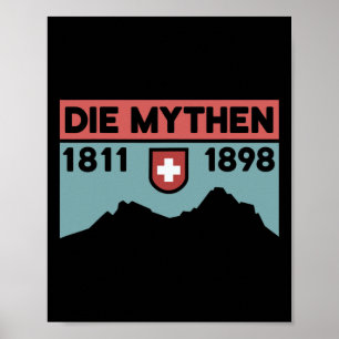 Poster Caminhada Monte Grosser Mythen Ciclismo de Montanh