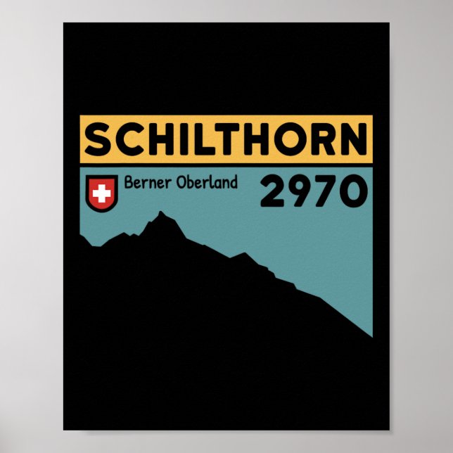 Poster Caminhada no Monte Schilthorn Piz Gloria Escalada  (Frente)