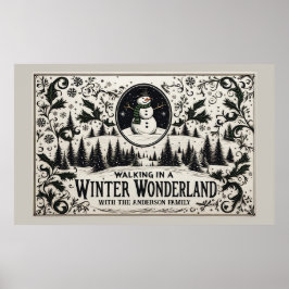 Poster Caminhando em uma Wonderland de inverno Snowman
