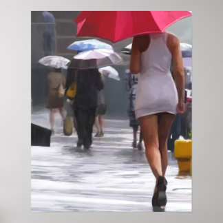 Poster Caminhando na chuva