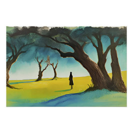 Pôster Caminhando na floresta Poster brilhante