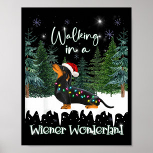 Poster Caminhando num Wiener Wonderland Dachshund