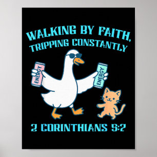 Poster Caminhando Pela Fé Tropeçando Constantemente 2 Cor