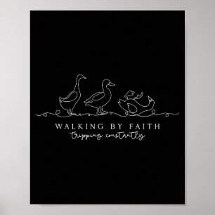 Poster Caminhando Pela Fé Tropeçando Constantemente Engra