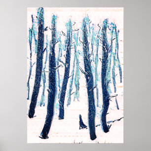 Poster Caminhando pela Floresta de Neve