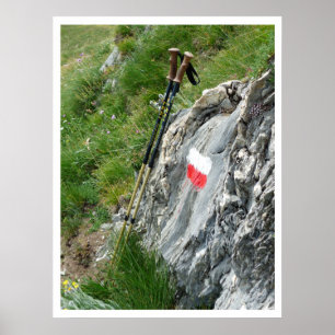 Poster Caminhando Pólos, marcador da fuga, excursão