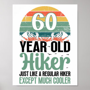 Poster Caminhante de Aniversário de 60 Anos Montanha 60 A