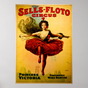 Poster Caminhante do fio do circo das Vendas-Floto do