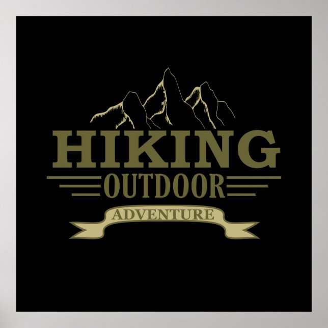 Poster Caminhantes ao ar livre caminham aventura (Frente)