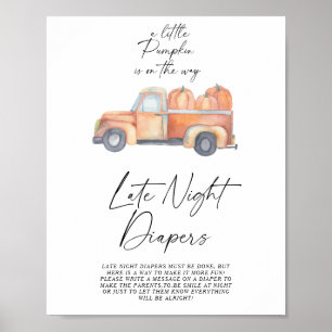 Poster Caminhão de abóbora outono Fraldas de madrugada jo
