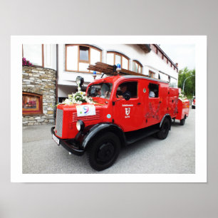 Poster Caminhão de bombeiros antigo