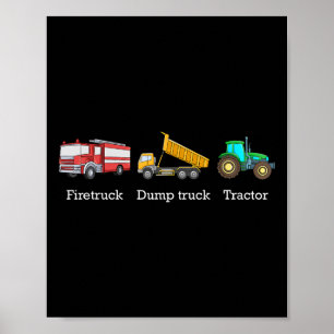 Poster Caminhão de bombeiros Caminhão basculante Trator A