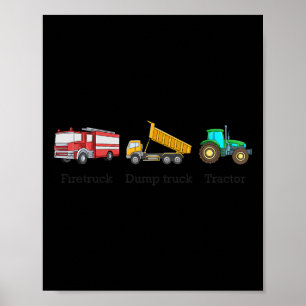 Poster Caminhão de bombeiros Caminhão basculante Trator S